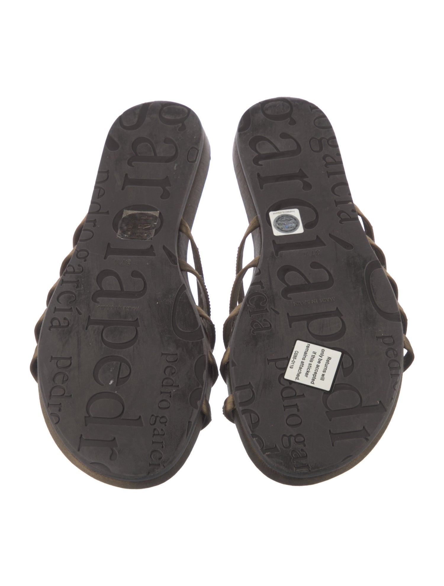 Pedro Garcia Satin Crystal Embellishments Slides